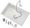 HUIBBGO Fregadero de Cocina Blanco, Fregadero de Acero Inoxidable, Fregadero de un Seno, Grifo extraíble Blanco, Fregadero bajo encimera, Accesorios completos