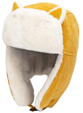 Rayson Damen Winter Fliegermütze mit Ohrklappen Warm Eindicken Trappermütze mit Skifahren Winddichte Kunstfellmütze für Herren und Damen
