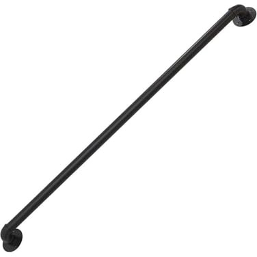 Qxmiguel Pipe Stair Handrail Metal Staircase Handrail Galvanized Industrial Iron Hand Rail for Wall Mount Support Wall Hand Railing(Nero,100cm)