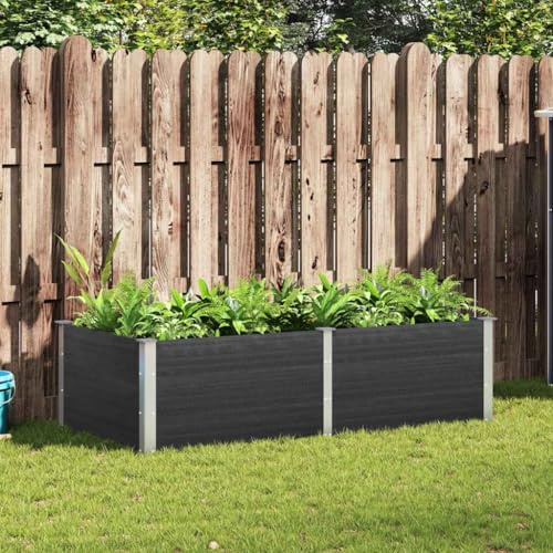 Blumentopf Pflanzgefäß Hochbeet,Garten-Hochbeet 200x100x54 cm WPC Grau,Für Gemüse,Kräuter,Blumen Anthrazit