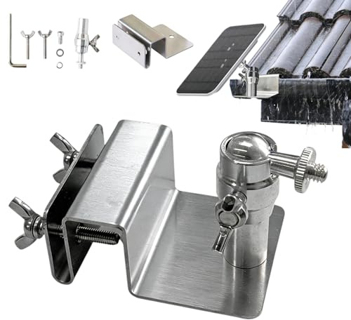Ulluthu Cadre de Montage Support Caméra Gouttière en Acier Inoxydable, Support pour Caméra de Sécurité Solaire Support de Caméra Sécurité Résistant Aux Intempéries Fixation Camera Universel