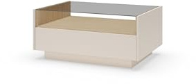 Masseno Couchtisch Porta, Beige, 96x67,2x43,4cm, Modern Wohnzimmertisch für Couch, rechteckig Beistelltisch, Laminierte Spanplatte