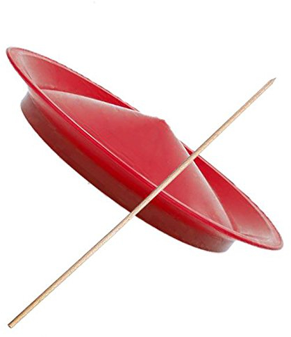 Visiodirect Assiette de Jonglerie avec Un bâton de 50 cm-Rouge