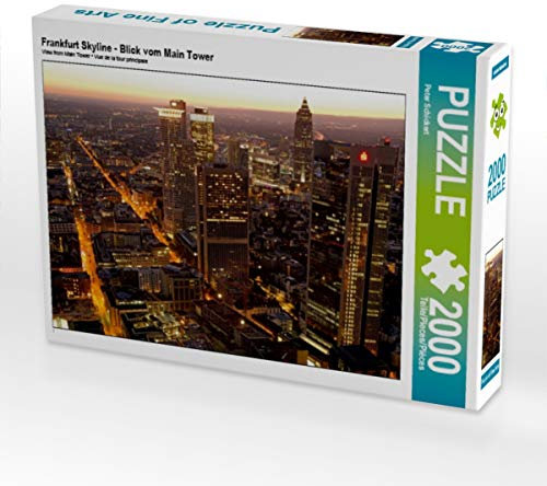 CALVENDO Puzzle Frankfurt Skyline - Blick vom Main Tower 2000 Teile Lege-Größe 90 x 67 cm Foto-Puzzle Bild von Peter Schickert