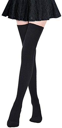 DRESHOW Sexy Elástico Calcetines Hasta Escuela de Cosplay Sobre la Rodilla Medias Hasta el Muslo Calcetines Largos Calientapiernas para Niñas y Mujeres