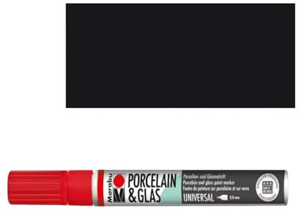 NEU Marabu Porzellan & Glas Stift, 0,8mm, Schwarz