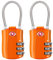 [2 Pack] Serrures à bagages TSA, Diyife cadenas de sécurité à 3 chiffres, cadenas à combinaison, code de verrouillage pour les valises de voyage valise sac de bagages etc. -Orange