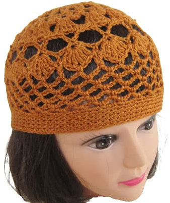 Häkelmütze, Sommermütze, Beanie, Mütze, Schachenmayr Catania, Baumwolle, Zimt - Braun