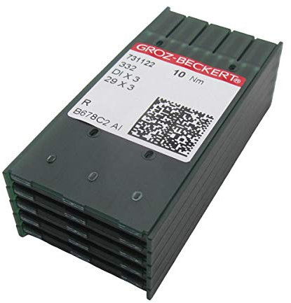 50 Stück Groz Beckert 29 x 3 DIX3 332 Nadeln in CKPSMS, transparenter Kunststoffbox, Kompatibel mit/Ersatz für Singer Marke 29-1 to 29-5, 29K 29U Adler Marke 30-1 30-10(Nadelgröße: 22/140)