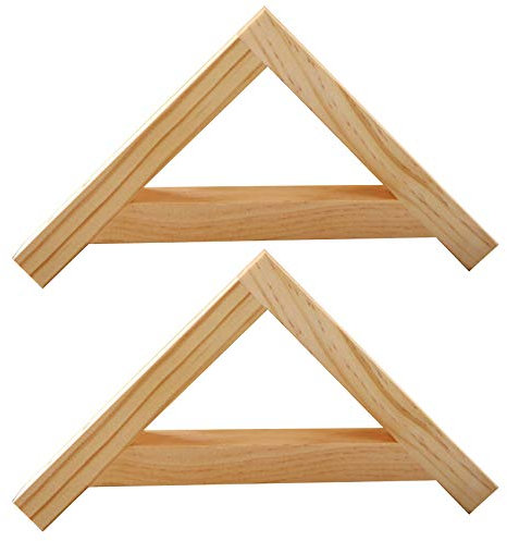 2 Stück Massivholz Regalhalterung,Dreiecks Regalhalter,Holzkonsole,Wandkonsole,L-förmige rechtwinklige dekorative schwimmende Regalträger(unvollendet),für Wohnzimmer,Küche,Schlafzimmer(30x30cm)