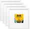Egofine Cadres photo 20x20cm Blanc Lot de 4, en bois composite robuste avec verre véritable - Horizontal ou Vertical pour accrochage mural ou décoration de table