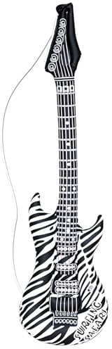 Das Kostümland Aufblasbare Zebra Gitarre - 105 cm