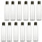 Natural Farms Kunststoff-Flaschen, 237 ml, transparent, mit schwarzem Scheibenverschluss, für ätherische Öle, Parfüm, Reinigungsmittel, 12 Stück