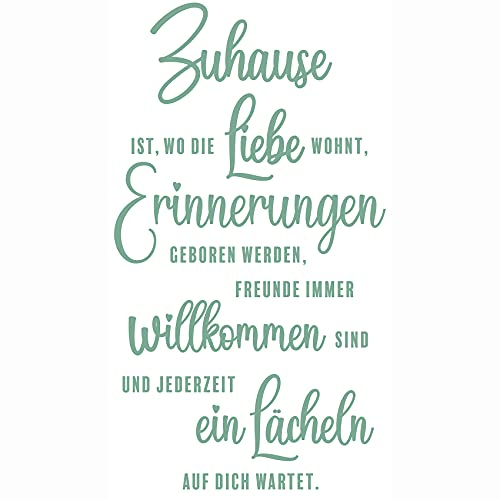 Wandtattoo Sprüche und Zitate Wanddeko Wandsticker Aufkleber selbstklebend für Wohnzimmer Büro Schlafzimmer Esszimmer Flur YX024 (Mint, Zuhause)