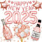Decoration Nouvel An 2025, Happy New Year 2025, Decoration Bonne Annee, Deco Fete Nouvelle Année, 2025 Ballons Géants +XXL Ballons Champagne+ Confettis Ballons