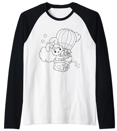 Osterei Ostern Osterhase Ballon zum ausmalen für Kinder Raglan