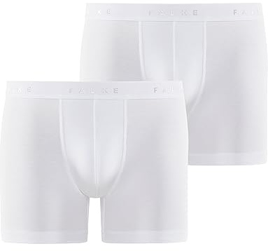 FALKE Men's Daily Comfort 2-Pack M BX Baumwolle atmungsaktiv 2 Stück Boxer Shorts, Weiß (White 2000), L (Pack of 2)