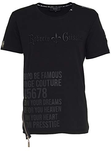 Roberto Geissini Herren T-Shirt Born to BE Famous Black L