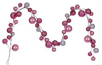 Vickerman Zweigkugel-Girlande, 3 m, Pink