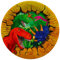 Folat 61932 Stoviglie Per Feste Ø 23cm 8 pezzi Dinosauro-Piatti Di Carta per Cena di compleanno, bambini, festa, matrimoni, baby shower, Multicolore