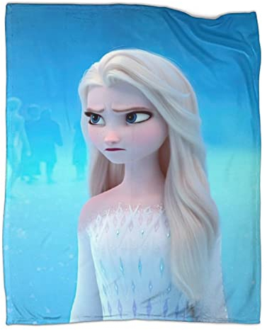 ELSA & Anna Kuscheldecken Frozen ELSA 3D Drucken Decke Flanell Flauschige Decke Kuschelige Wohndecke Sofadecke Reisedecke Vielseitig Einsetzbar Decke 50x60inch(127x152cm)