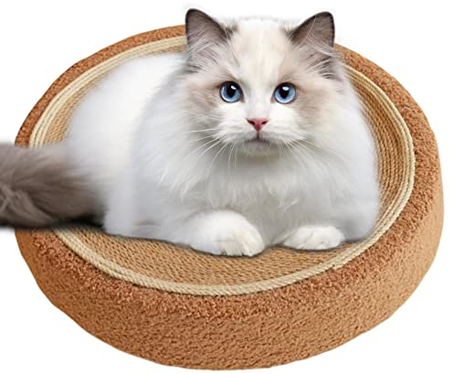 Kratzbrett, rund, Scratch Board aus Sisal, für Katzen im Innenbereich, Kratzfest, für Katzen im Innenbereich, Schlafsofa für Kätzchen, schützt Povanjer Möbel