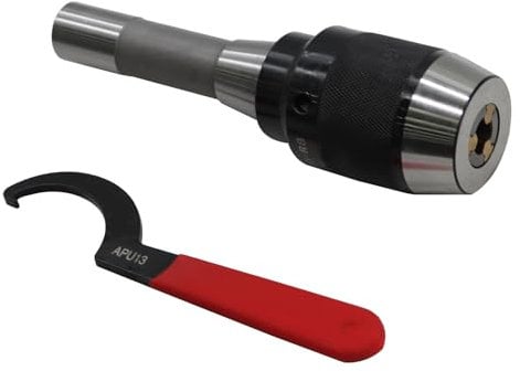 Jecoupoon 1/64-1/2 Special Heavy Duty Keyless Drill Chuck with Integrated Shank, R8 Shank, Titanium Jaws (1/2 R8 Shank)