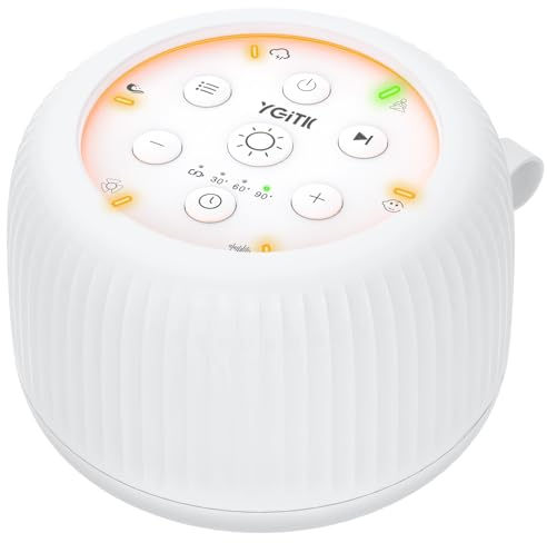 YGiTK Maquina de Ruido Blanco para Dormir Bebé con 30 Sonidos Relajantes y 30 Niveles de Volumen, Función de Memoria Ideal para Niños y Adultos que Necesitan un Sueño Profundo y Relajante