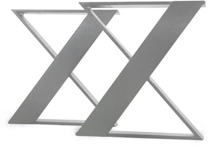 modern LOFT art Bankbeine Tischbeine - DIY Möbelfüße 60x10cm Silber - Moderner Industrie-Look für Ihr Wohnzimmer - Metall Industrial Tisch Bank Sitzbank Couchtisch Kufen - Breite 30cm, Höhe 42cm