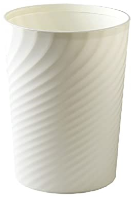 dijiusidy Cubo de basura de plástico, papelera, contenedor de basura, cesta de gran capacidad para el hogar, dormitorio, baños, baños, habitaciones para niños, Blanco, 8L