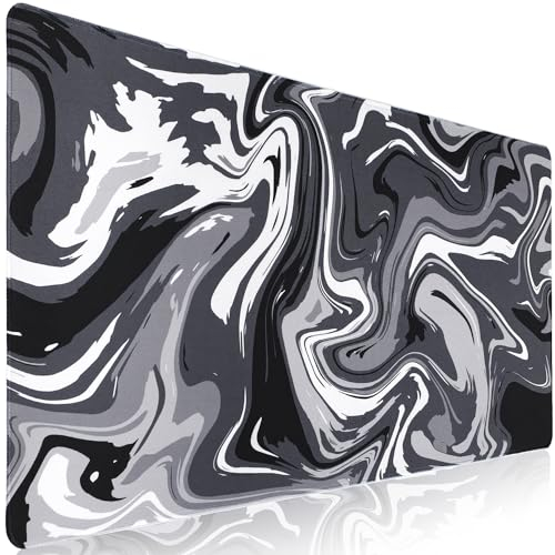 Sevenpers Mauspad XXL, Gaming Mauspad 900x400mm Verbessert Präzision und Geschwindigkeit Mouse Pad, Groß Fluid Art Mousepad Waschbares Mousepad für Gamer,PC,Maus und Tastatur(Grau)