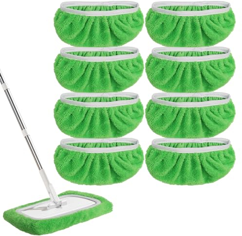 Microfiber Reusable Mop Refill Pads, Reusable Microfibre Mop Pads, Microfiber Wipes Cleaning Mop Head Replacements, Wet Dry Mops Compatible with Swiffer
