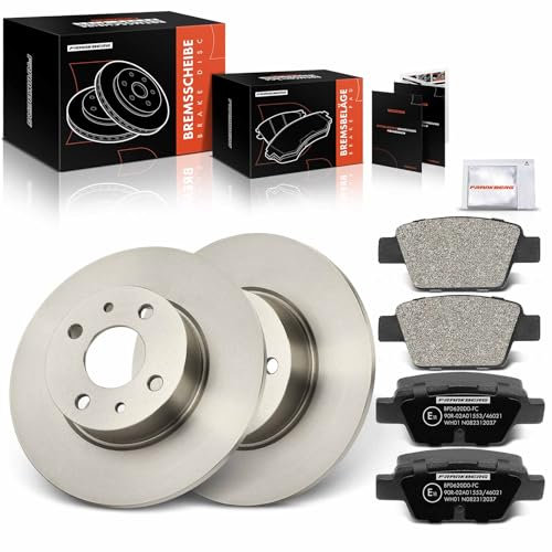 Frankberg Bremsensatz inkl. 2x Bremsscheiben + 4x Bremsbeläge Hinten Kompatibel mit Bravo II 198 Stilo Multi Wagon 192 Stilo 192 Multipla 186 Replace# 77362768,77364590