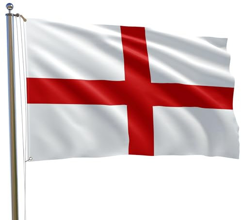 England-Flagge, St. Georgskreuz-Flaggen, englische Ösen, Weltmeisterschaft 3, 152 x 91 cm
