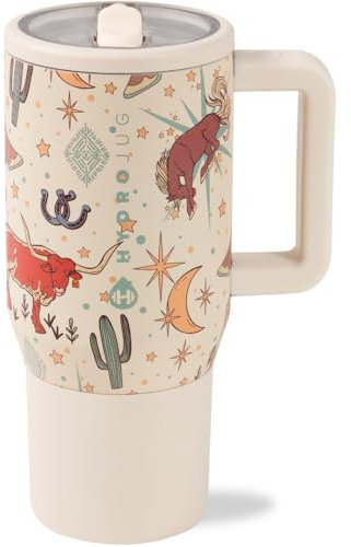 HydroJug Traveler Moderner Trinkbecher mit Henkel und Klapp-Trinkhalm, auslaufsicher, auslaufsicher, isolierter Edelstahl, wiederverwendbar, Gummiboden, 590 ml