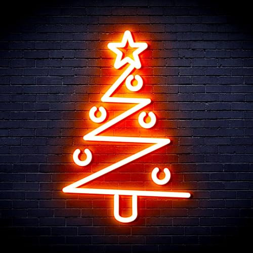 ADVPRO Moderner Weihnachtsbaum Flex Silikon LED Neonschild - Orange - st16s64-fnu0140-o
