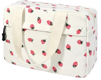 Jiliyote Kulturtasche Cord Damen Große Kosmetiktasche Make-up Tasche Kosmetikbeutel Cosmetic Bag Reise Kosmetikbeutel für Travel mädchen Damen