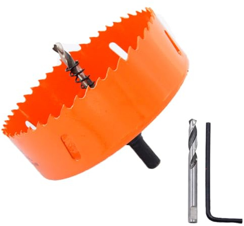 Hole Saw 125mm LAIWEI Hole Cutter, with 1 Drill and 1 Hex Key for Drilling Wood, PVC, etc., Drilling Tools 4-15/16 inch