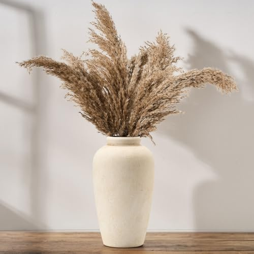 Vaseking Keramikvase, minimalistische, dekorativ, Bauernhaus, hoch, für Heimdekoration, Wohnzimmer, Regaldekoration, Eingangsbereich, Hochzeit, Tischdekoration, 27,9 cm, Weiß