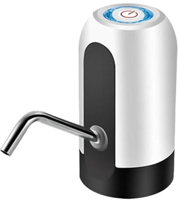 Vriusi Modern and Portable Automatic Water Pump, Battery Powered, Compact Design, White