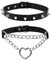 2PCS Vintage Gothic Punk Choker, Black Studded Choker,Heart Leather Choker,Studded Necklace PU Leather,Adjustable Leather Necklace for Women Men