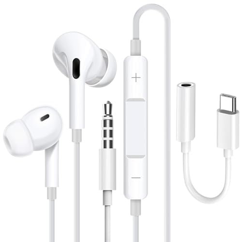 KP TECHNOLOGY Earphones for Honor Magic 7/6/5/4/ Pro/Lite, Magic V5 / V3 / V2 / Vs/V/Huawei Pura 70 - Pro - Ultra/Huawei Mate XT ULTIMATE DESIGN/Mate X6 / P60 Pro with USB C to 3.5mm Adapter