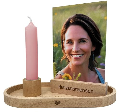 Schönes Geschenk-Set für die Liebsten (mit Wunschgravur: Tablett/Kartenhalter/Kerze)
