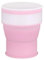 JACKANNA Collapsible Cup, Collapsible Silicone Travel Mug for Hot and Cold Drinks with Leak-proof LidFoldable Travel Mug for Camping and Hiking (Pink)
