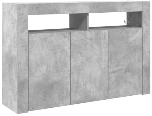 vidaXL Sideboard Beton Grau 116 x 30 x 75 cm Holzwerkstoff | Da hast du richtig viel Platz, um deine Sachen ordentlich zu verstauen, Flexible Streifen,