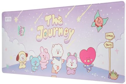 Grupo Erik BT21 Large Mouse Mat, Gaming Mouse Pad XXL - Kawaii Gamer Gifts | 80 x 35 cm Water Resistant Non-Slip Desk Mat Large, Gaming Desk Accessories - BT21 Kawaii Gifts, Gaming Gifts for Gamers