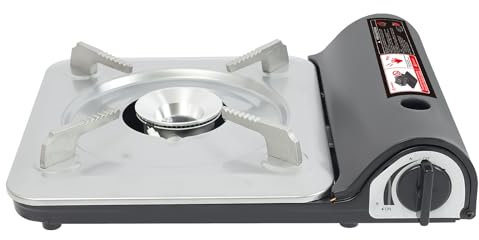 Réchaud à gaz de camping - Réchaud à gaz d'extérieur - Kit complet avec allumage piézoélectrique - Barbecue butane - Réchaud de camping - Mallette 3500 W - Pour camping, extérieur, camping-car