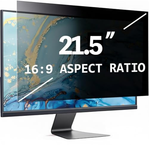 21.5 Zoll 16:9 Blickschutzfilter Monitor, Anti-Blaulicht & Blendfrei, Abnehmbarer Sichtschutz Bildschirmschutzfolie, Kompatibel mit HP Dell Lenovo Samsung LG Acer ASUS