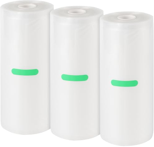 CHEUKYIU Rouleau Sous Vide Alimentaire 3 Rouleaux Film Sous Vide Alimentaire 20 cm x 15 m Sans BPA Compatible Toutes Machines Sous Vide Conservation Congélation