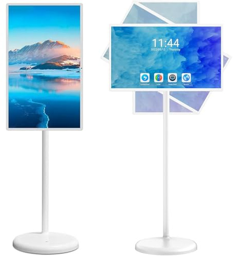 TV Portatile Smart Screen da 21.5/24/27/32 Pollici con Supporto su Palo E Fotocamera Integrata da 13 MP, Display Touch Mobile 8 +128g per Streaming Live, Intrattenimento Domestico 24in